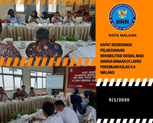 Rapat Koordinasi Pelaksanaan Rehabilitasi Sosial bagi Warga Binaan Pemasyarakatan di Lapas Peremuan kelas II A Malang