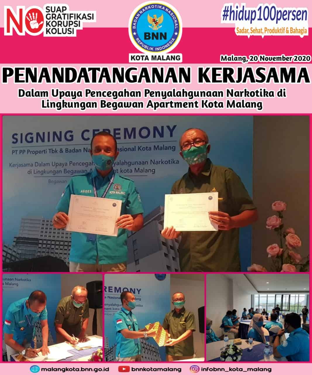 Penandatanganan Nota Kesepahaman Antara BNN Kota Malang dengan Begawan Apartemen Penandatanganan Nota Kesepahaman Antara BNN Kota Malang dengan Begawan Apartemen