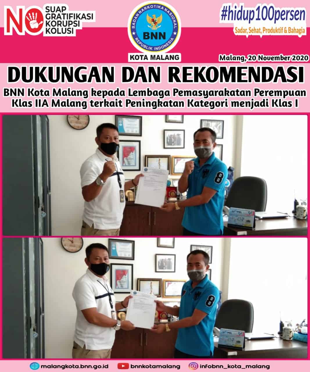 Dukungan dan Rekomendasi BNN Kota Malang kepada Lembaga Pemasyarakatan Perempuan Klas IIA Malang